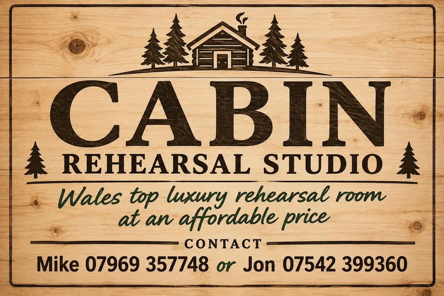 Cabin Rehearsal Studio sign