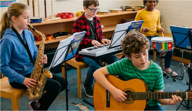 Kids playing instruments