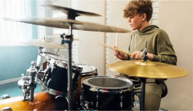 Teens playing instruments